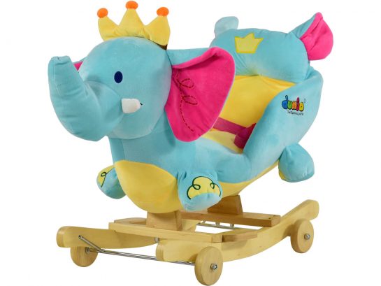 Dunjo® Schaukeltier Elefant mit Sitz, Rollen und Musik